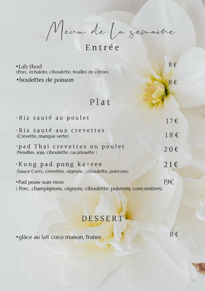 Chawa Thaï restaurant - Menu Image 1